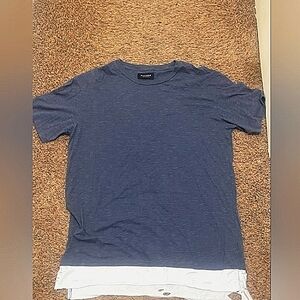 pacsun Blue and White Layered distressed T-Shirt